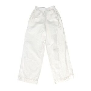ALIGNE Wide Leg Linen Cotton Blend Pants Cream Elastic Waist‎ - size 0
